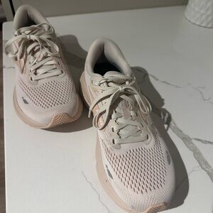 Brooks Women's Cream and Pink Athletic Shoes